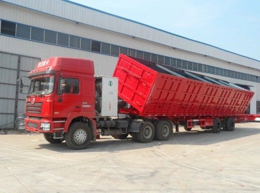 30-100 Tonnen Max Nutzlast Stahl hydraulischer Abstoßer Halbanhänger für Getreidetransport