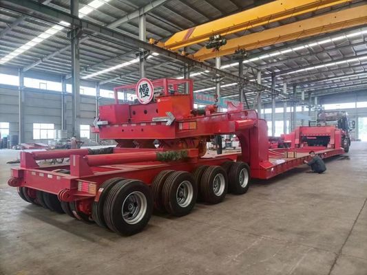 Wosheng 4 Achsen Niederbettbehälter Chassis Semi-Anhänger für Schwerlastgeräte
