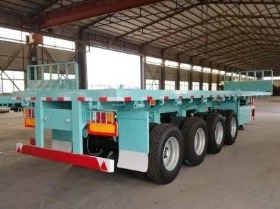 Mechanische Aufhängung 4 Achsen Flachbett-Semi-Anhänger für 20FT 40FT Containertransport