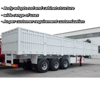 Stahlmaterial Dreiachsige Halbanhänger für 40 Tonnen Massentransport 12400X2500X3650mm