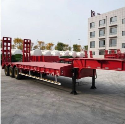 80T Schwerlast-Gusshals-Hydraulische Rampe Niedrigbett-Schienenanhänger für Niedrig-Boy-LKW-Stahl