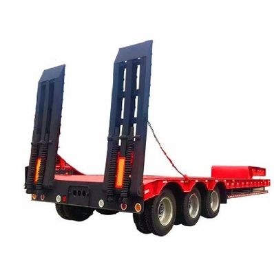 80T Schwerlast-Gusshals-Hydraulische Rampe Niedrigbett-Schienenanhänger für Niedrig-Boy-LKW-Stahl