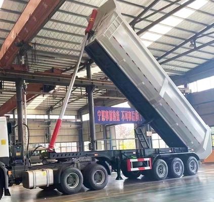 3/4 Achse Schwerlast 45-60 Kubikmeter Rücken End Dump Semi Anhänger für Tipper Truck