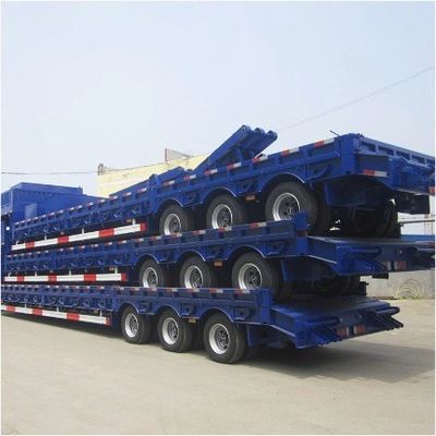 3/4 Achse 40-100 Tonnen Gänsehals Lowboy Low Bed Truck Halbanhänger für von Wosheng