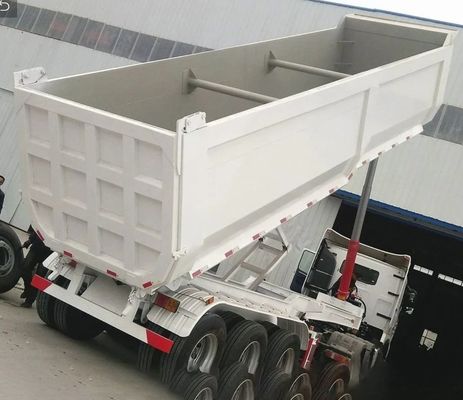 3 Achsen U-Form Hydraulischer Rücken End Dump Halbanhänger Tipper Tipping Anhänger 30-120 Tonnen