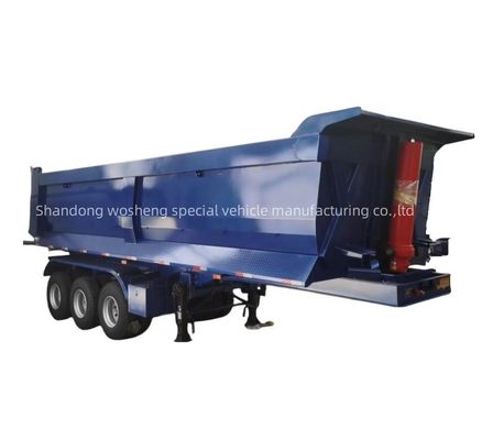 Schwerlast 3/4/5 Achsen Edelstahl Hydraulischer Rücken Dump Halbanhänger Ende Tipper