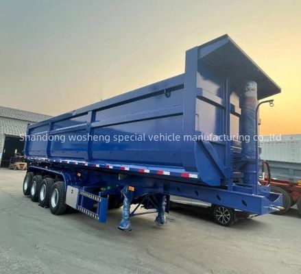Schwerlast 3/4/5 Achsen Edelstahl Hydraulischer Rücken Dump Halbanhänger Ende Tipper