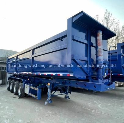Schwerlast 3/4/5 Achsen Edelstahl Hydraulischer Rücken Dump Halbanhänger Ende Tipper