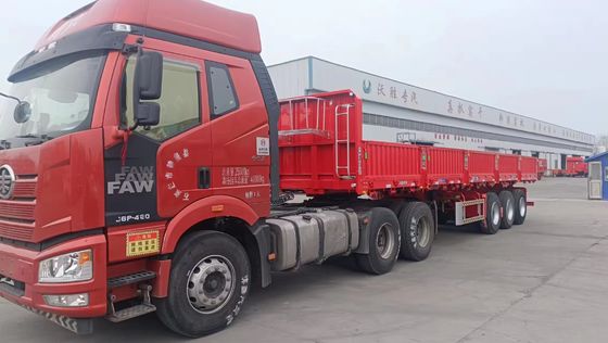 13/16 Tonnen Achsseiten-Semi-Tipping-Trucks für Schüttgut Stahlmaterial von professionellen