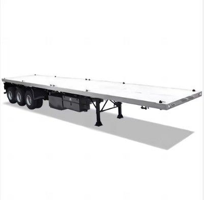 Reifen Spezifikationen Dreieck 3-Achse 50 Tonnen Flachbett Größe 12,4m Container Flachbett Semi-Anhänger