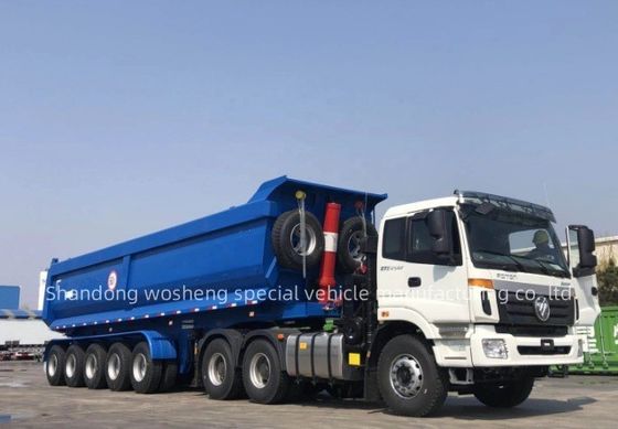 LKW-Anhänger Rückenkipp-LKW-Anhänger 4 Achsen Rücken-Dump-Halbanhänger