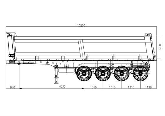 LKW-Anhänger Rückenkipp-LKW-Anhänger 4 Achsen Rücken-Dump-Halbanhänger