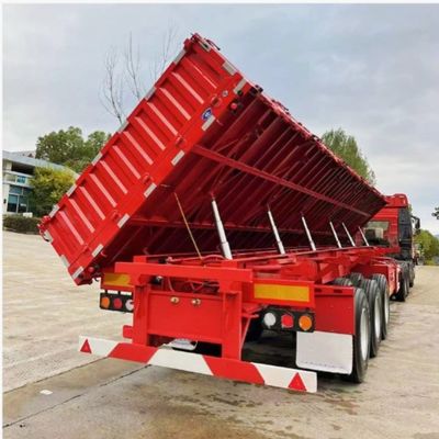 13T 3 Achsen Wosheng Leichttyp Seitenwand Dump Semi-Anhänger für Kiesstein Sand Transport