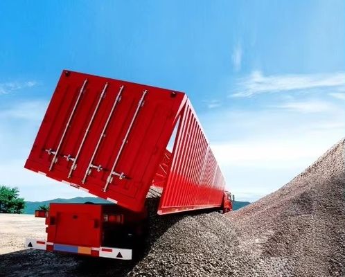 13T 3 Achsen Wosheng Leichttyp Seitenwand Dump Semi-Anhänger für Kiesstein Sand Transport