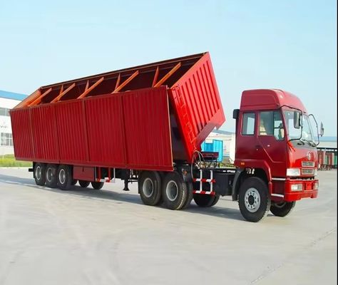 13T 3 Achsen Wosheng Leichttyp Seitenwand Dump Semi-Anhänger für Kiesstein Sand Transport