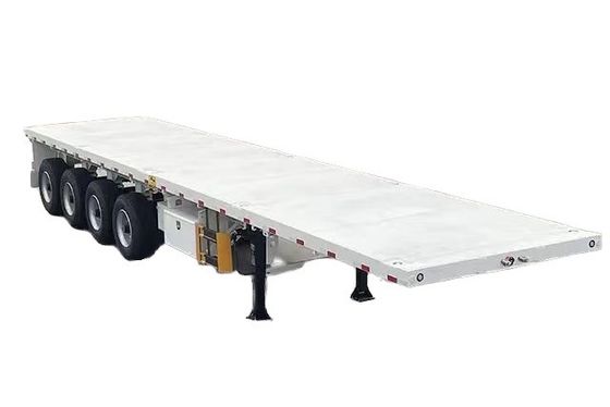 Flexibler 13 Tonnen*3 Achsen flacher Sattelanhänger mit 12 Drehverschlüssen für den Containertransport