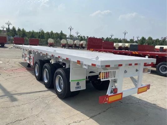 Flexibler 13 Tonnen*3 Achsen flacher Sattelanhänger mit 12 Drehverschlüssen für den Containertransport