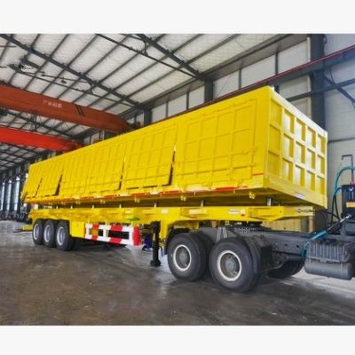 Sandstein Getreide Transport Halbanhänger Lkw mit 40ft Seitenabschlag-Dump-Anhänger