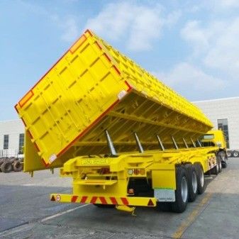 Sandstein Getreide Transport Halbanhänger Lkw mit 40ft Seitenabschlag-Dump-Anhänger
