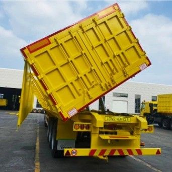 Sandstein Getreide Transport Halbanhänger Lkw mit 40ft Seitenabschlag-Dump-Anhänger