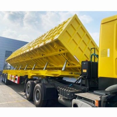 Sandstein Getreide Transport Halbanhänger Lkw mit 40ft Seitenabschlag-Dump-Anhänger
