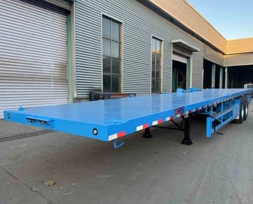 Blaue Farbe 3 Achsen 20 40 45 Fuß Container Flat Deck Semi-Trailer mit Anpassung