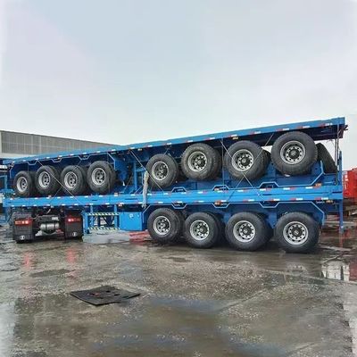 Blaue Farbe 3 Achsen 20 40 45 Fuß Container Flat Deck Semi-Trailer mit Anpassung
