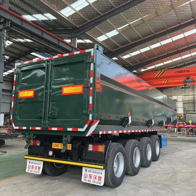 Nachfrage des Kunden 4 Achsen U-Typ End-Tipper Semi-Anhänger mit hydraulischem Rücken-Dump