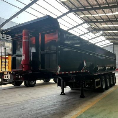 Nachfrage des Kunden 4 Achsen U-Typ End-Tipper Semi-Anhänger mit hydraulischem Rücken-Dump