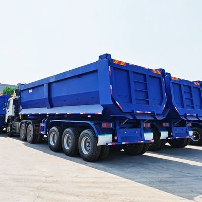 28 t schweres Landegerät Hydraulischer Rücken-Dump-Semi-Anhänger für den Transport von großen Steinen