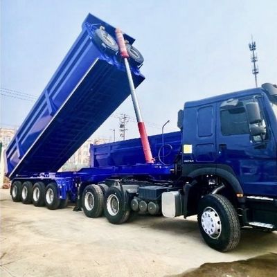 28 t schweres Landegerät Hydraulischer Rücken-Dump-Semi-Anhänger für den Transport von großen Steinen