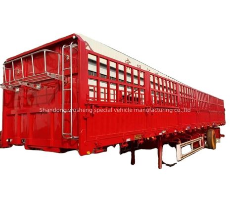 Q345B Hauptstrahl 3/4 Achse 7,5 Tonnen 12,4m Seitenzaun Semi-Anhänger für Lkw-Anpassung