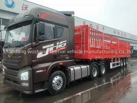 Q345B Hauptstrahl 3/4 Achse 7,5 Tonnen 12,4m Seitenzaun Semi-Anhänger für Lkw-Anpassung