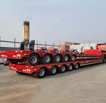 Wosheng Schwergeräte Transport Low Boy Truck Anhänger mit 3/4/5/6/7 Achsen