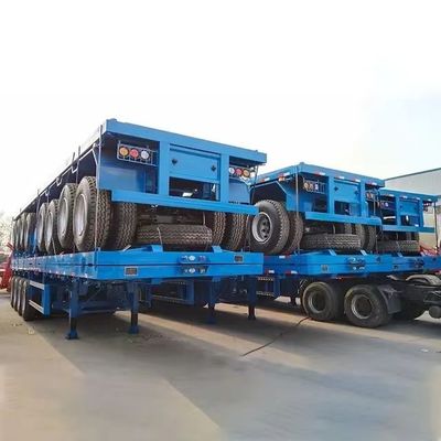 3 Achsen 40T Nutzlast Flachdeck Container Transport Halbanhänger für 20 40 FT Container