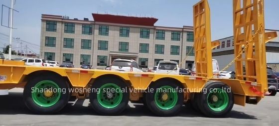 Wosheng 4 Achsen 16 Räder Niedrigbett Semi-Anhänger für den Transport von schweren Geräten
