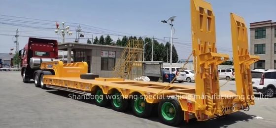 30TON/60TON/80TON/100TON Halbanhänger mit niedrigem Sattelbett mit Gänsenhals-Design und hoher Nutzlast