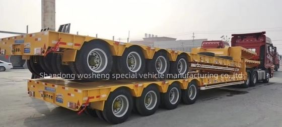 30TON/60TON/80TON/100TON Halbanhänger mit niedrigem Sattelbett mit Gänsenhals-Design und hoher Nutzlast
