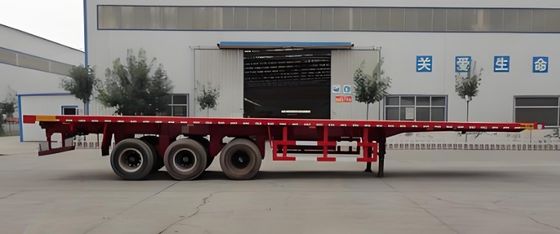 angepasste Farbe 50 Tonnen Nutzlast 20/40ft Container Trainer Lastwagen Flatbed Semi-Trailer