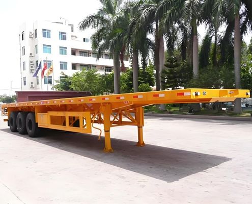 angepasste Farbe 50 Tonnen Nutzlast 20/40ft Container Trainer Lastwagen Flatbed Semi-Trailer