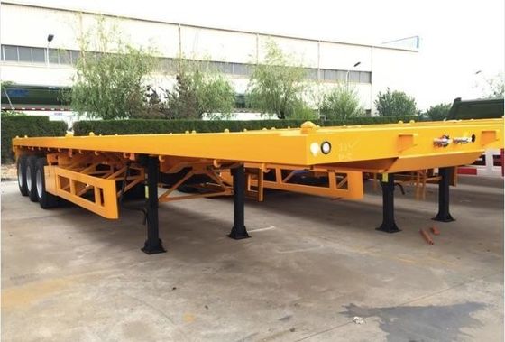 12400x2610x1550mm 7 Tonnen Tare Gewicht 50 Tonnen Nutzlast 20/40ft Flatbed Semi Trailer