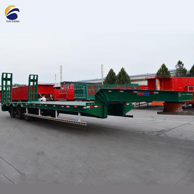 60 Tonnen Ladekapazität 10 Schichten Blattspring-Lkw Niederbett-Semi-Anhänger für Bagger