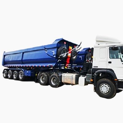 Anpassbarer 9300*2500*3450mm Hydraulischer Rücken-Dump-Tipper-Anhänger mit 28 t Landegerät