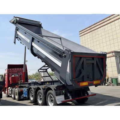 3 Achsen 9800x2500x3500mm Abstoßanhänger Hydraulische Rückenverschiebung für den Transport von Schüttgut