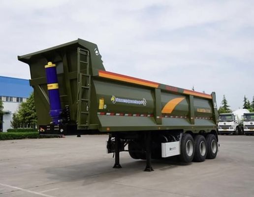 3 Achsen 9800x2500x3500mm Abstoßanhänger Hydraulische Rückenverschiebung für den Transport von Schüttgut