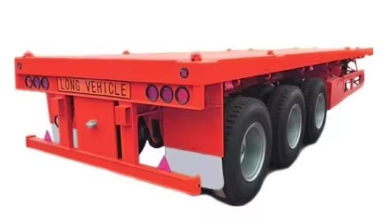 Halbanhänger 4 Achsen 20FT 40FT Flachbett Container Stahllastwagen mit individueller Größe