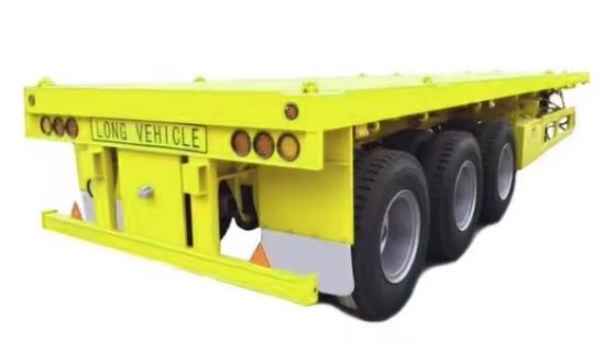Halbanhänger 4 Achsen 20FT 40FT Flachbett Container Stahllastwagen mit individueller Größe