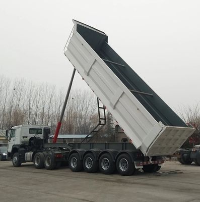 3 Achsen 20-80 Tonnen U-Typ Hydraulischer Hinterbehälter mit Abstoßung für End-Tipping-Lkw-Anhänger