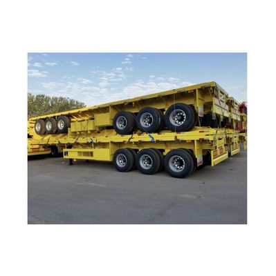 Maximale Nutzlast 50 t Flachbett-Hydraulikanhänger mit Drehverschluss und doppelter Achse