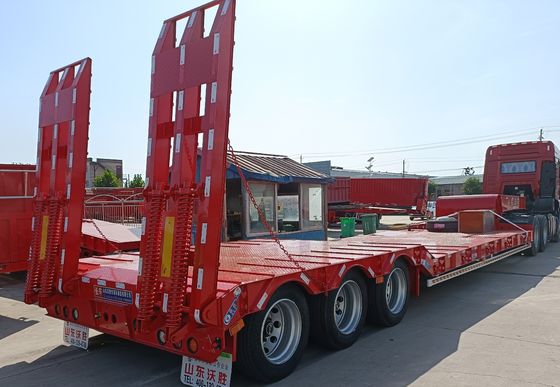Lastwagen Stahl Container mit niedrigem Bett Fahrgestell Ladegerät Semianhänger mit 3 Achsen und 12 Rädern